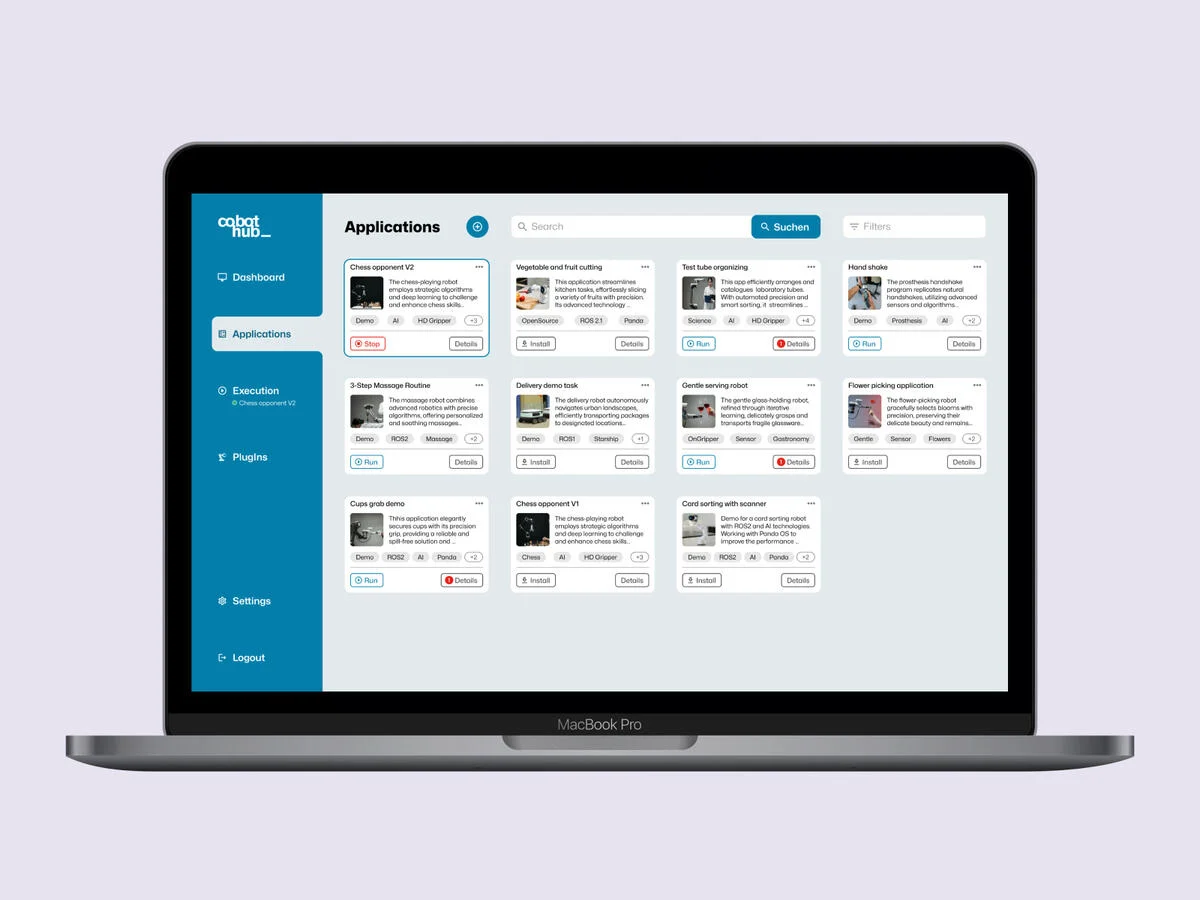 Applications panel and integration view